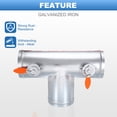 thumbnail image 3 of 6 Inch 3 Way Splitter, T-Shaped Metal Manual Volume Damper for Vents Fans Extractors Range Hoods Heating Systems, 3 of 7