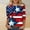 A Red, variant on Plus Size Blouses for Women, 4th of July Crewneck 3/4 Sleeve Independent Day Graphic Tees Red Size 5XL