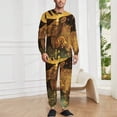 thumbnail image 2 of Fantasy Christmas Tree Deer Men's Pajama Set Sleepwear Pjs Lightweight Long Sleeve Crewneck Shirts and Bottoms Soft Comfy Sleep Sets 2XL, 2 of 5