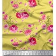 thumbnail image 1 of Soimoi Satin Silk Fabric Leaves,Rose & Peony Floral Printed Craft Fabric by The Yard 42 Inch Wide, 1 of 3