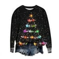 thumbnail image 6 of Craaazy Christmas Dresses For Women Long Sleeve Tops Christmas Tree Printed Christmas Trees With Lights Printed Christmas Gifts Crewneck Blouse Gifts, 6 of 6