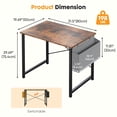 thumbnail image 5 of EDX 31" Small Computer Desk with Metal Frame, Waterproof Surface & Storage Bag – Ideal for Bedroom or Small Spaces, Rustic Brown, 5 of 8
