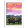 thumbnail image 2 of Art.com Yellowstone National Park - Bison and Sunset Art Print by Lantern Press, White Frame Wall Art, 21" x 29", 2 of 5