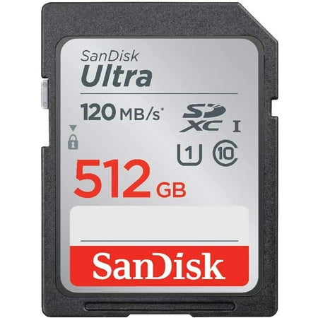 

SanDisk Ultra SDSDUN4-512G-GHJNN SD Card 512GB SDXC Class 10 UHS-I Reads Up to 120MB/s New Package