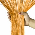 thumbnail image 2 of Gustave 3.3FT * 6.6FT Door String Curtain Wall Panel Fringe Window Room Divider Glitter Tassel Screen Ribbon Curtains for Wedding Home Party Decor "Orange Yellow", 2 of 9
