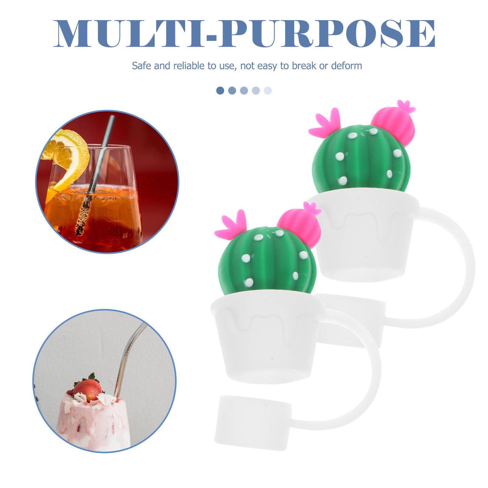 Cactus Straw Topper Straw Buddy Multiple Colors 