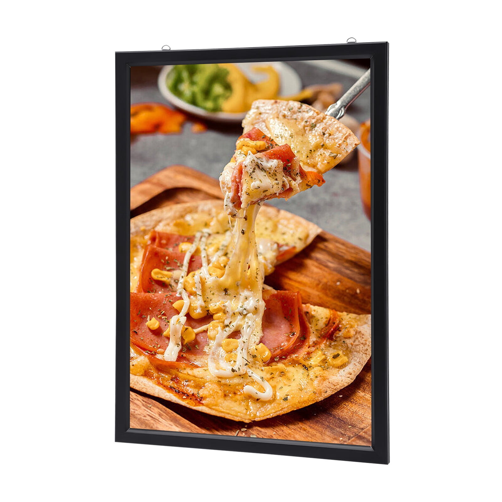 LOYALHEARTDY 24" x 36" LED Backlit Movie Poster Frame Art Picture Frame Photo Frame 110V 10W 2000lux Rectangular Light Box Advertising Display Frame Wall Mount Store Restaurant Sign Board Black