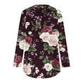thumbnail image 5 of JTZGDY Western Shirts for Women Ethnic Floral Printed Long Sleeve Crew Neck Pullover Sweatshirts Loose Fit Casual Graphic Tunic Tshirt Tops Wine XL, 5 of 9