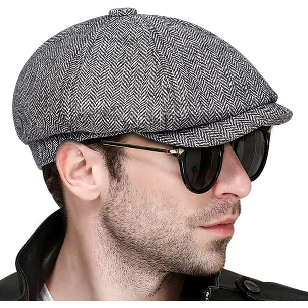 Appie Newsboy Caps Cotton Men Hats Adjustable Autumn And Winter Driving Hat Gray