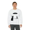 thumbnail image 5 of Cats with a UFO Unisex Heavy Blend™ Crewneck Sweatshirt, 5 of 7