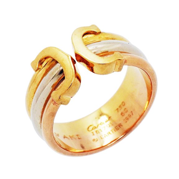 Pre-Owned Cartier Ring 2C 18K Yellow Gold (KYG), White (18KWG), Pink (18KPG) Size #60 Men's