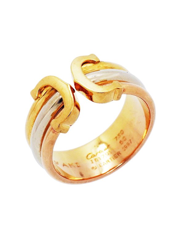 Pre-Owned Cartier Ring 2C 18K Yellow Gold (KYG), White (18KWG), Pink (18KPG) Size #60 Men's