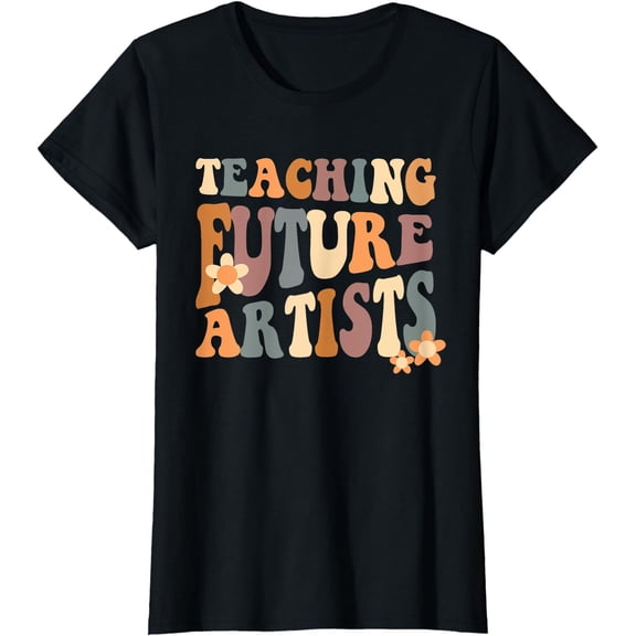 Teaching Future Artists Retro Teacher Students Women T-Shirt
