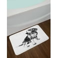thumbnail image 2 of Beagle Bath Mat, Monochrome Sketch of Dog Friend Breed Motifs Print on Plain Backdrop, Plush Bathroom Decor Mat with Non Slip Backing, 29.5" X 17.5", Charcoal Grey Pale Taupe, by Ambesonne, 2 of 2