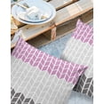 thumbnail image 2 of Pack of 2 Outdoor Pillow Covers, Modern Geometric Zig Zag Pink Gray Pattern Waterproof Square Throw Pillowcase Cushion Decorative Pillow Covers for Couch Patio Tent, 24x24 in, 2 of 6