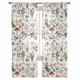 thumbnail image 3 of Pastoral Botanical Sheer Curtains 96 Inches Long 2 Panels Set, Window Sheer Curtains for Living Room/Bedroom, Rustic Mushroom Spring Summer Flowers Light Filtering Rod Pocket Curtain 52'' x 96'' x 2, 3 of 7