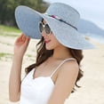 thumbnail image 3 of Ladies Large Brim Straw Hat Foldable Roll Up Sun Hat, One Size Only, 3 of 5