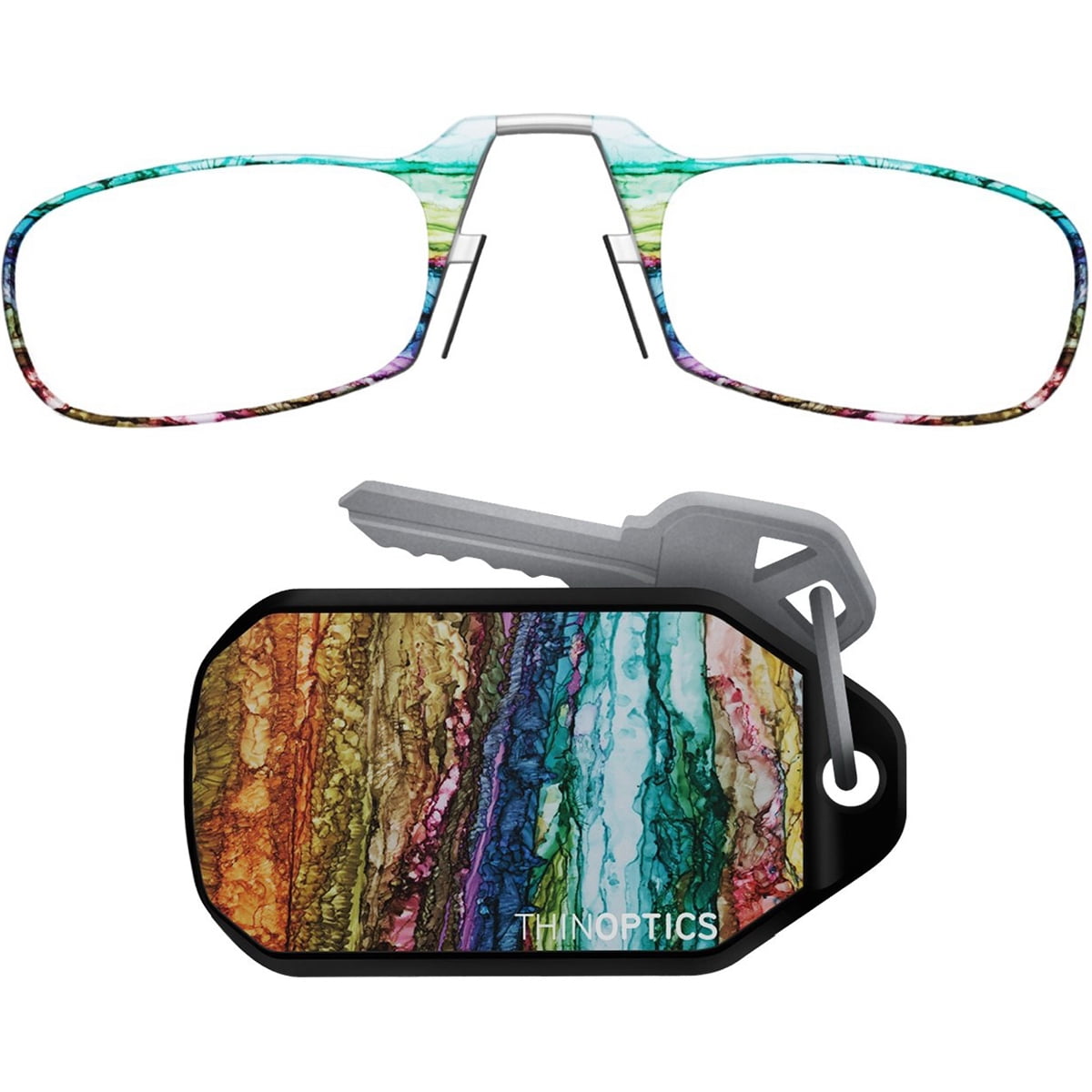 ThinOptics Armless Ultralight Reading Glasses with Designer Keychain