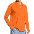 thumbnail image 4 of WTOBBY Men's UPF 50+ Long Sleeve Golf Shirt with Raglan Design, Lightweight Comfort, and Quick Dry Performance for Casual Athletic Wear in Sun ,Orange M, 4 of 7