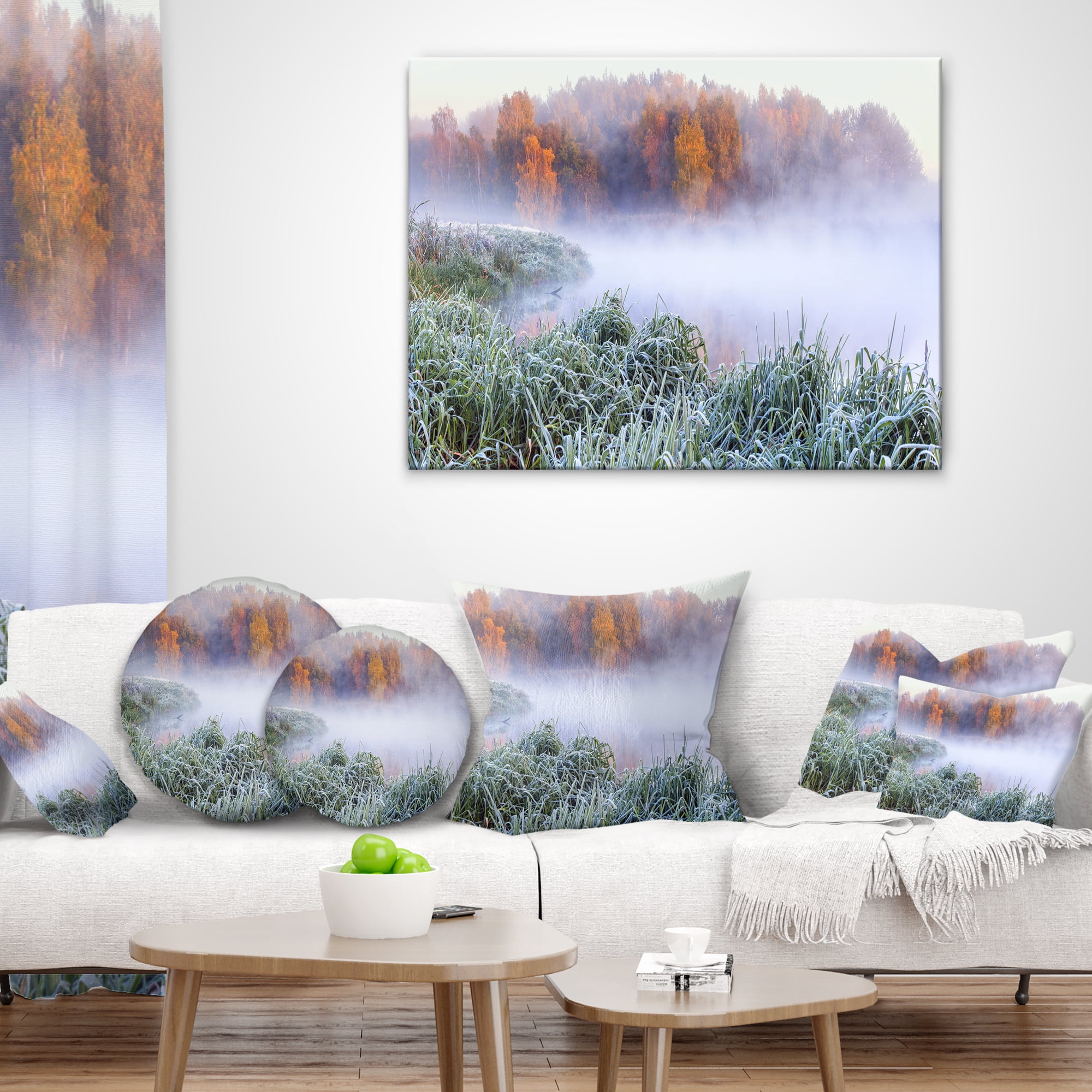 Designart 12" x 20" White Polyester Throw Pillow