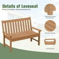 thumbnail image 5 of QISHENSHUI 2-Person Outdoor Garden Park Bench, All-Weather HDPE Patio Loveseat Chair with Cozy Backrest, Ergonomic Loveseat Bench for Backyard, Poolside, Front Porch, 705 lbs Max Load, 5 of 11