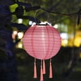 thumbnail image 3 of Lámpara de farol de nailon solar, impermeable, luz colgante, decoración de festival (rosa) Ehuebsd  Nuevos Originales, 3 of 9