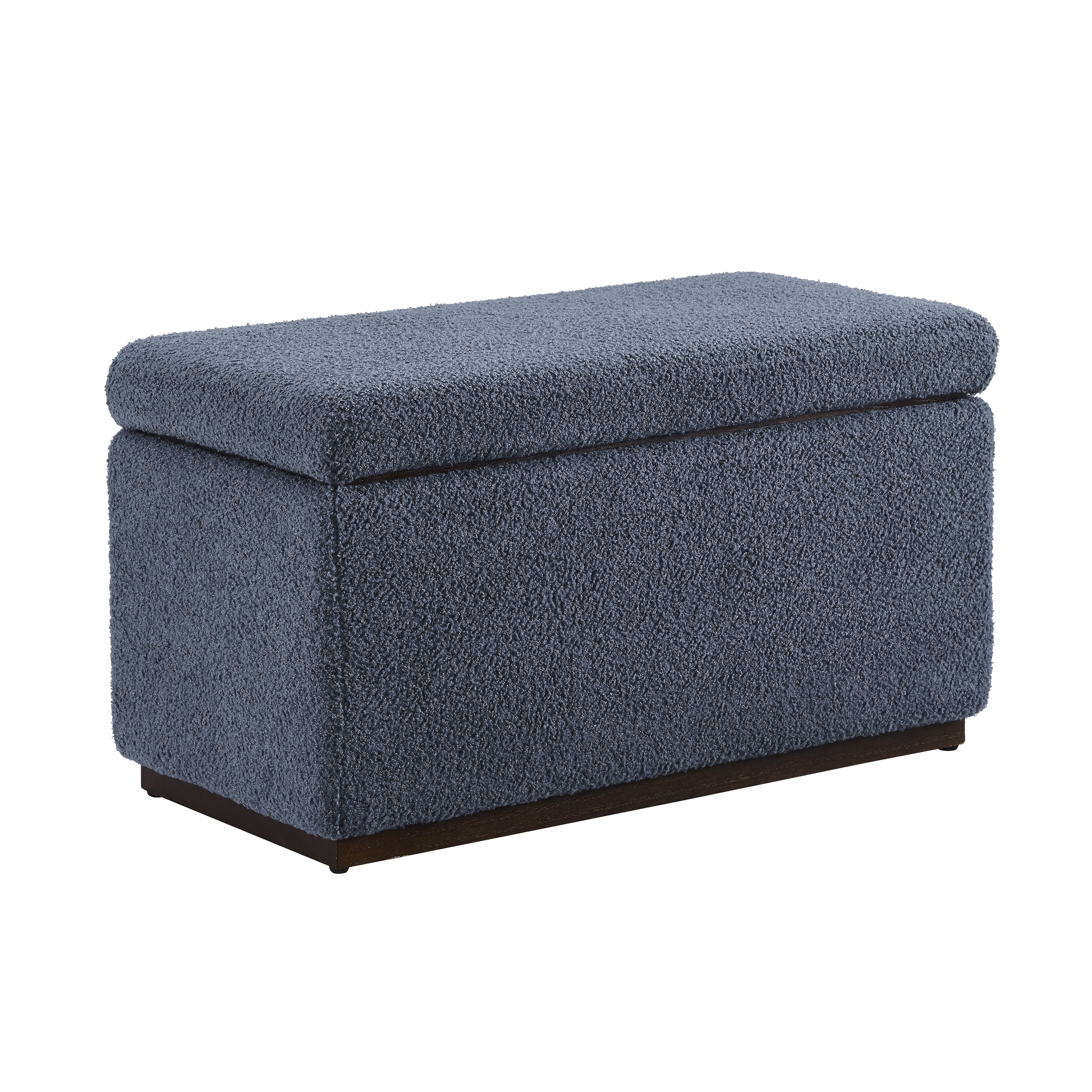 Linon Elta Rectangle Storage Ottoman, Dark Gray Faux Leather