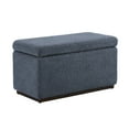 thumbnail image 4 of Linon Elta Rectangle Storage Ottoman, Dark Gray Faux Leather, 4 of 11