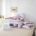 thumbnail image 6 of Homewish Cartoon Castle 7-Piece Bedding Comforter Set,Rustic Flower Floral King Bedding Sets,Pink Purple Bed Sheets For Girl,Luxury Bedroom Decor Reversible, 6 of 8