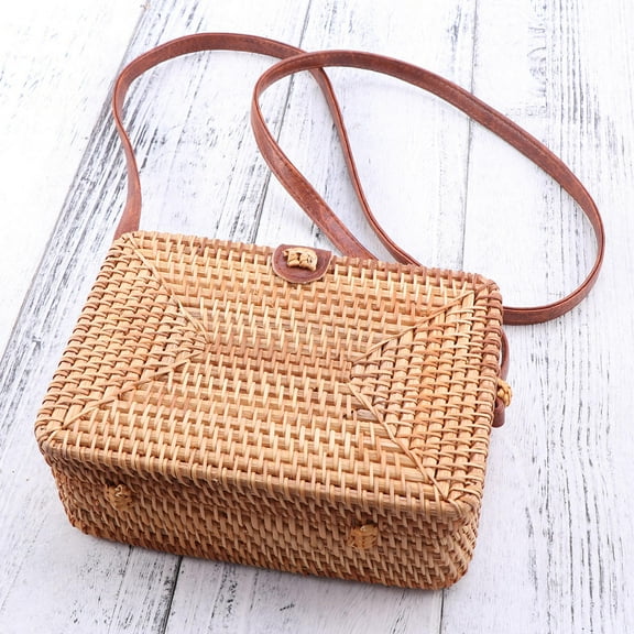 HEALEEP 1Pcs Woven Rattan Straw Bag Bohemia Tote Bag for Spring
