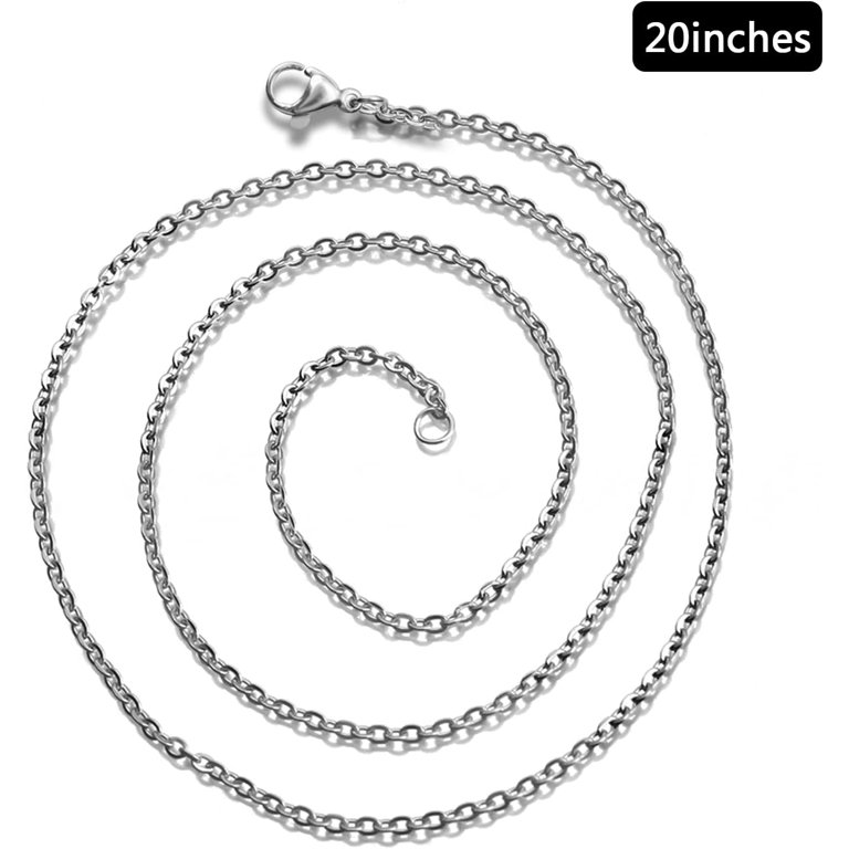 30 Pack Necklace Chains 2mm Stainless Steel Link Cable Chain