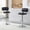 Black + Silver, variant on Bar Stools Set of 2, PU Leather Adjustable Swivel Barstools, Adjustable Height Bar Chairs with Chrome Base & Footrest for Kitchen Island, Pub, Bar - Black
