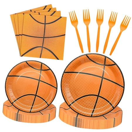 hgudesign 96-Piece Themed Dinnerware Collection - Sports Enthusiast Tableware Including Paper Plates, Napkins, Forks for Day, Team Events, Birthday Parties for Boys, Accommodates 24 People