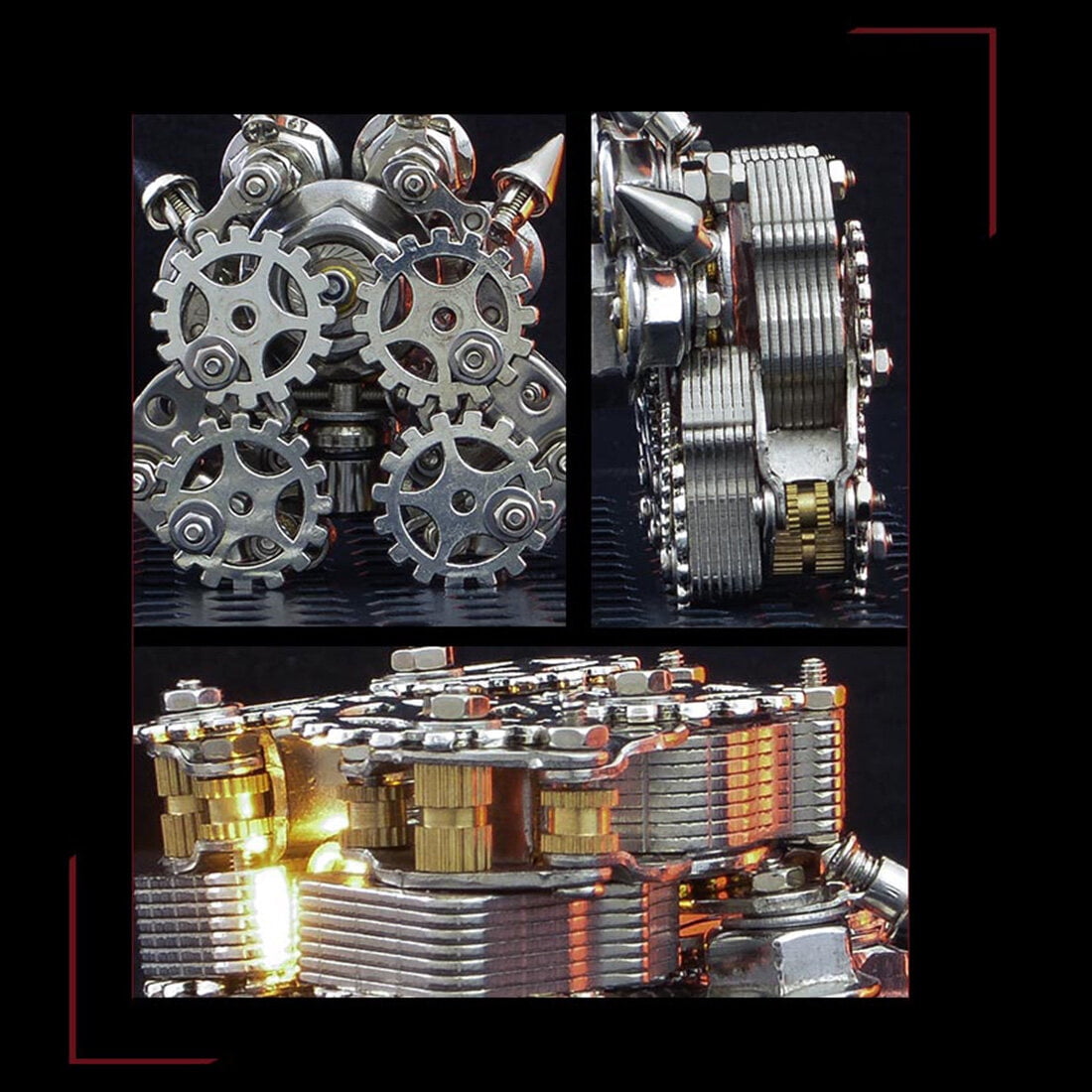 3D Metal Puzzle Model Kit, 100+PCS 3D Illuminated Tiger Paw Building Kit with LED Light, Unique Desktop Decor & Creative Gift for Teens & Adults