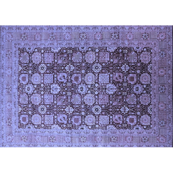 Ahgly Company Indoor Rectangle Oriental Blue Industrial Area Rugs, 5' x 8'