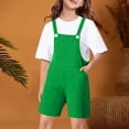thumbnail image 6 of ZLBDYG Girls Boys Overalls Shorts Adjustable Strap Shortall Loose Casual Preppy Romper Summer Solid Pocket School 𝗨niform, 6 of 9
