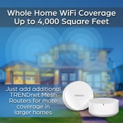 TRENDnet TEW-830MDR2K,AC2200 WiFi Mesh Router System,2 x AC2200 WiFi Mesh Routers, App-Based Setup