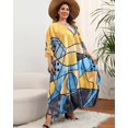thumbnail image 3 of Edolynsa Plus Size Africa Kaftan Dress Batwing Sleeve Bathing Suit Cover up Long Summer Outfit, 3 of 7