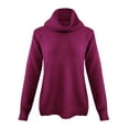thumbnail image 3 of IMENGL Chandail Tricoté à Manches Longues Col Roulé Ample, Violet m, Taille m-3TG, 3 of 7