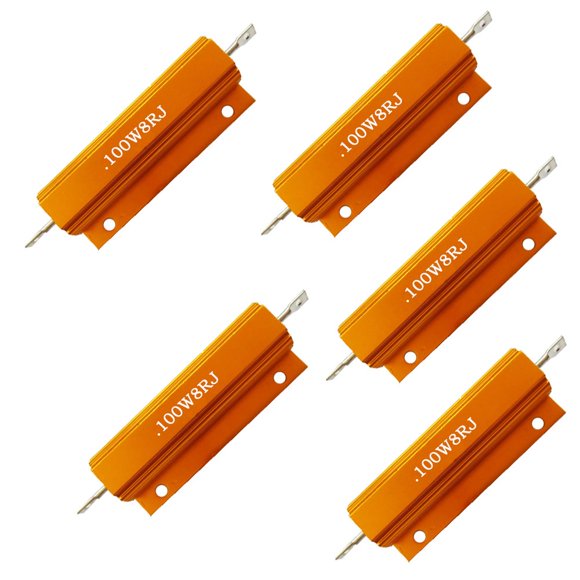 Comidox Juego De 5 Resistencias Bobinadas De 100 W, Carcasa De Aluminio, 8R Ohm