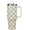 Checkered Cream, variant on 40 oz Tumbler with Handle and Straw Lid | Vacuum Insulated Leak Proof Tumbler | Stainless Steel Water Bottle Cup Gifts for Dads Moms Women Men Him Her | Cream Checkered
