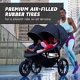 thumbnail image 2 of Baby Jogger Summit X3 Cochecito doble para correr, color negro medianoche, cochecito para dos, marcha suave para caminar o trotar, plegado compacto, mayor flujo de aire, neumáticos todoterreno llenos, 2 of 5
