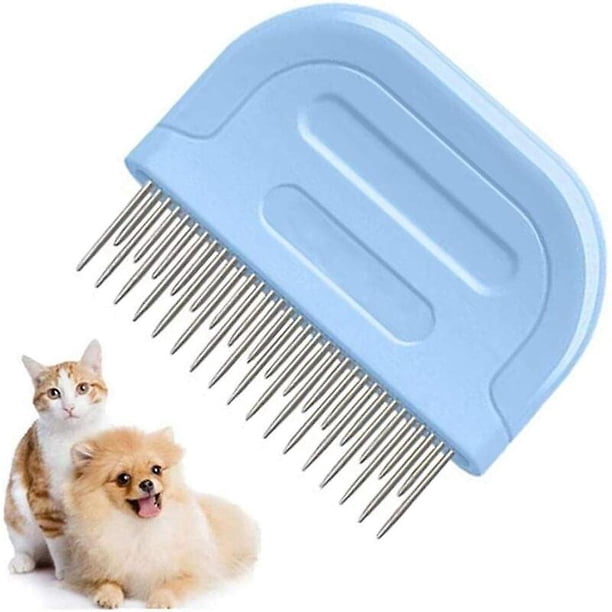 Peine antipulgas para perros y gatos, dientes densos con puntas redondeadas delicadas, para mascotas de pelo corto y mediano, cepillo para herramientas de limpieza de mascotas (aguja larga y corta Com