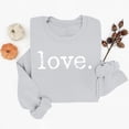 thumbnail image 4 of vigerkar Women's Love Graphic Sweatshirts Cute Long Sleeve Crewneck Pullover Tops (Grey, XS), 4 of 5