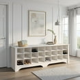 thumbnail image 3 of Prepac White Hall Bench with Storage and Seating: 24-Shoe Cubby Bench, Ideal White Shoe Rack for Entryway, Sized 15.5" D x 60" W x 20.25" H, 3 of 17