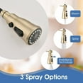 thumbnail image 3 of AWZTOO Wall Mounted Kitchen Sink Faucet with Pull Down Sprayer Kitchen Faucet Stainless Steel Basin Taps with 3 Functions Sprayer Brushed Gold, 3 of 5