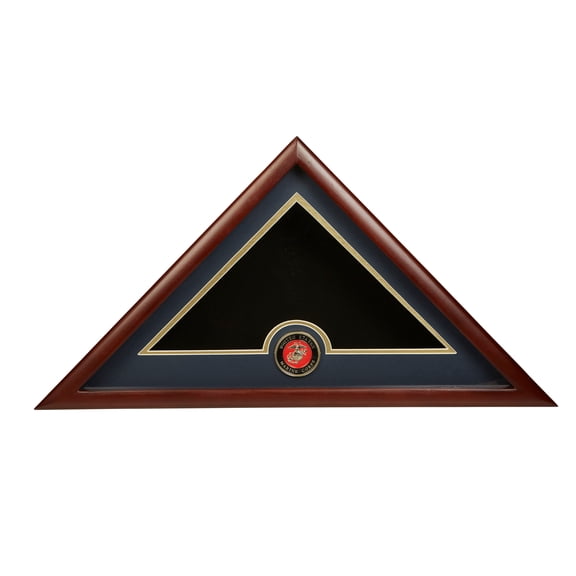 Allied Frame US Marine Corps Interment Burial Flag Display Case with Marine Corps Medallion