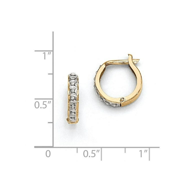 14k Diamond Fascination Round Hinged Hoop Earrings Diamond CTW 0.01 Walmart