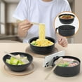thumbnail image 7 of Ramen Cooker,40oz Ramen Bowl Set,Microwave Ramen Bowl, Microwave Bowl with Lid, Portable Noodle Bowls,for Home Office Dorm Room College Gift (Black), 7 of 7