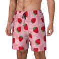 thumbnail image 2 of Uemuo Strawberry Pattern Mens Swim Trunks Quick Dry Board Shorts with Mesh Lining, Stretch Beach Shorts Quick Dry No-Chafing Board Shorts-, 2 of 9